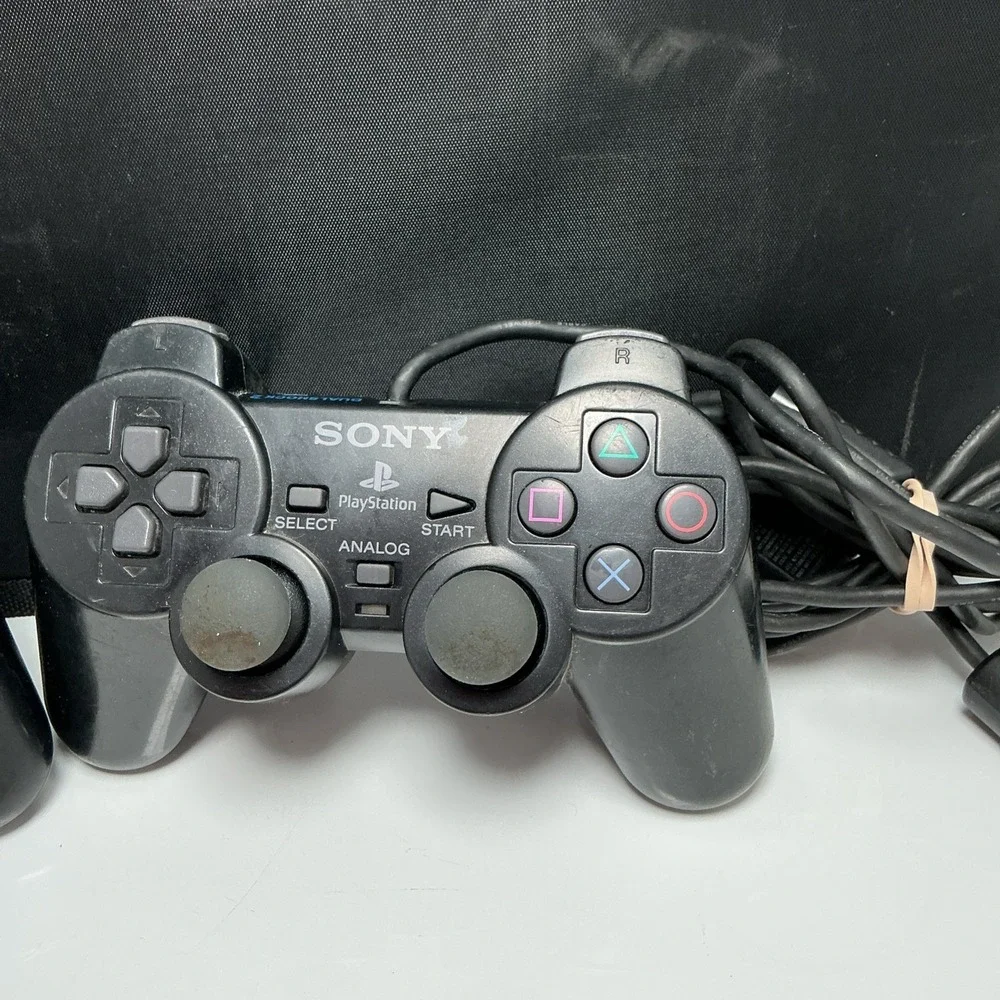 Sony PlayStation 2 DualShock 2 Controller Lot of 2 Black Untested As-Is